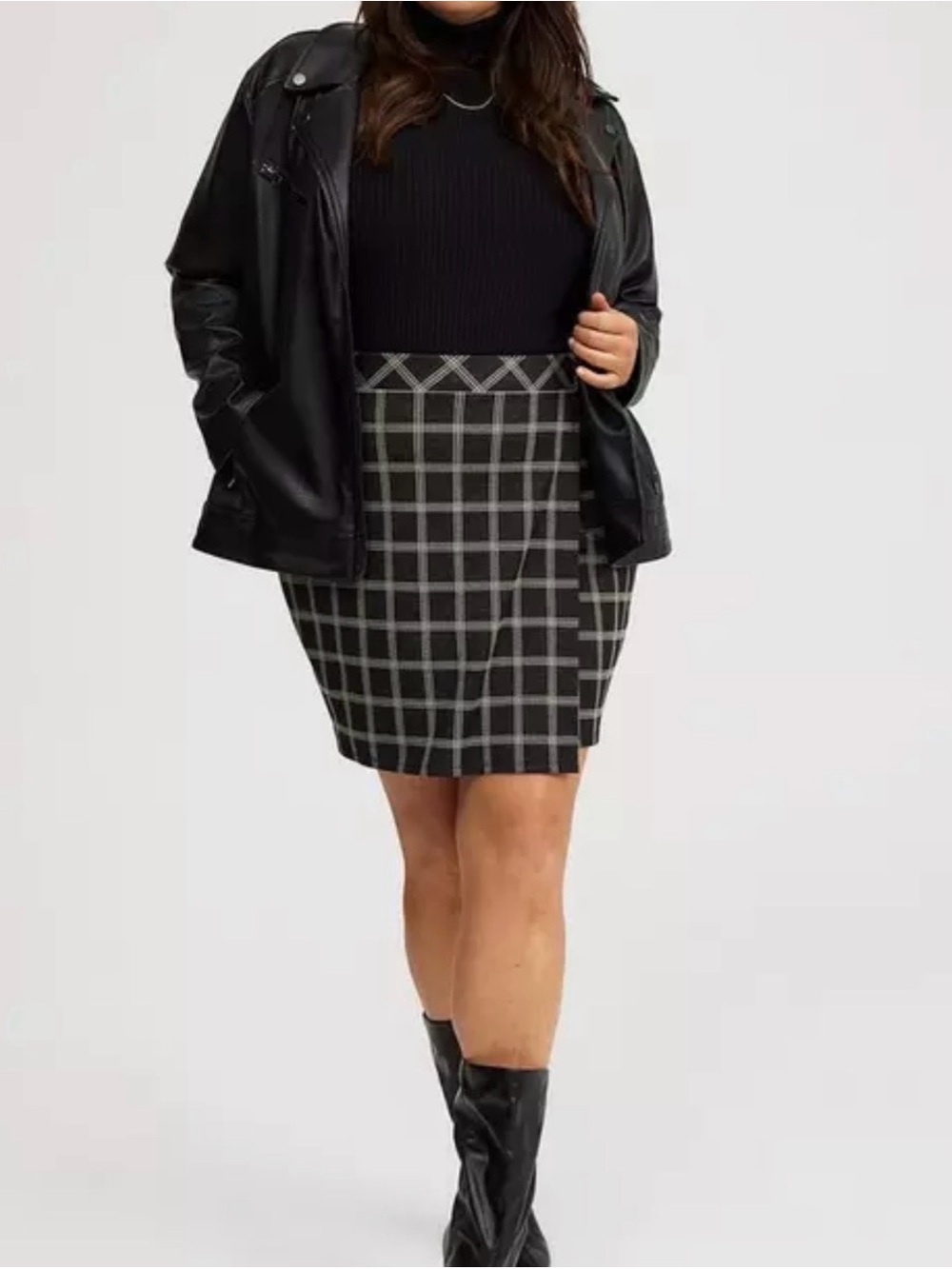 TORRID Mini Double-Knit Overlap Skirt